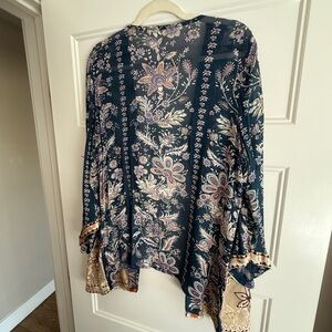 Soft Surroundings Women’s Floral Blooms Velvet Metallic Open Topper XL